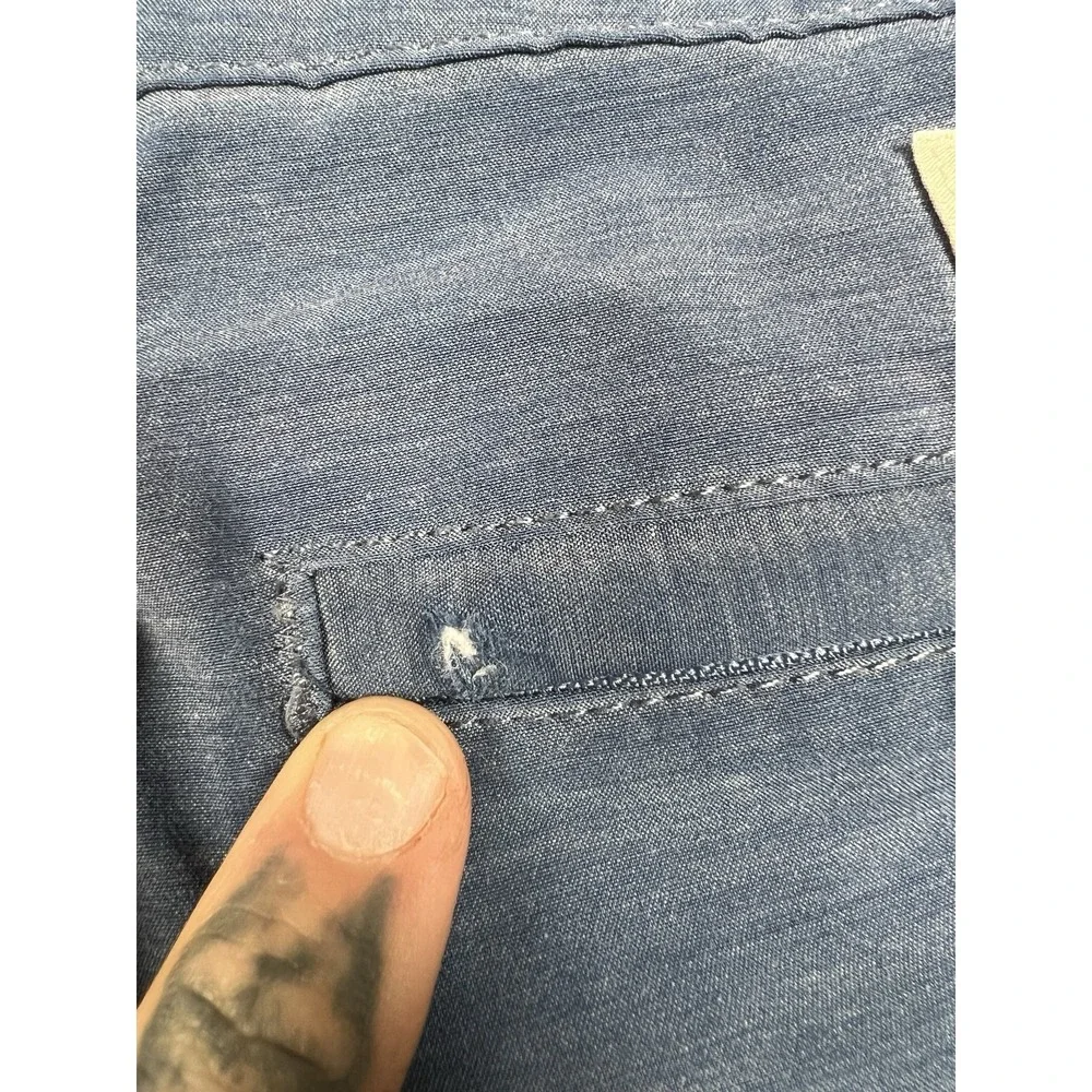 Faherty All Day Shorts Mens 38 Blue Heathered Hybrid Quick Dry Stretch Summer
